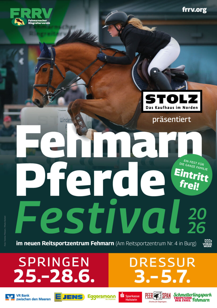 Offizielles Plakat des Fehmarn-Pferde-Festival 2026 mit Tomma Thiesen
